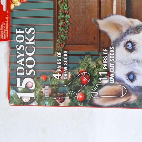 NEW! Women's Holiday Dogs 15 Days of Socks Advent Calendar - Sizes 4-10 - Picture 6 of 8